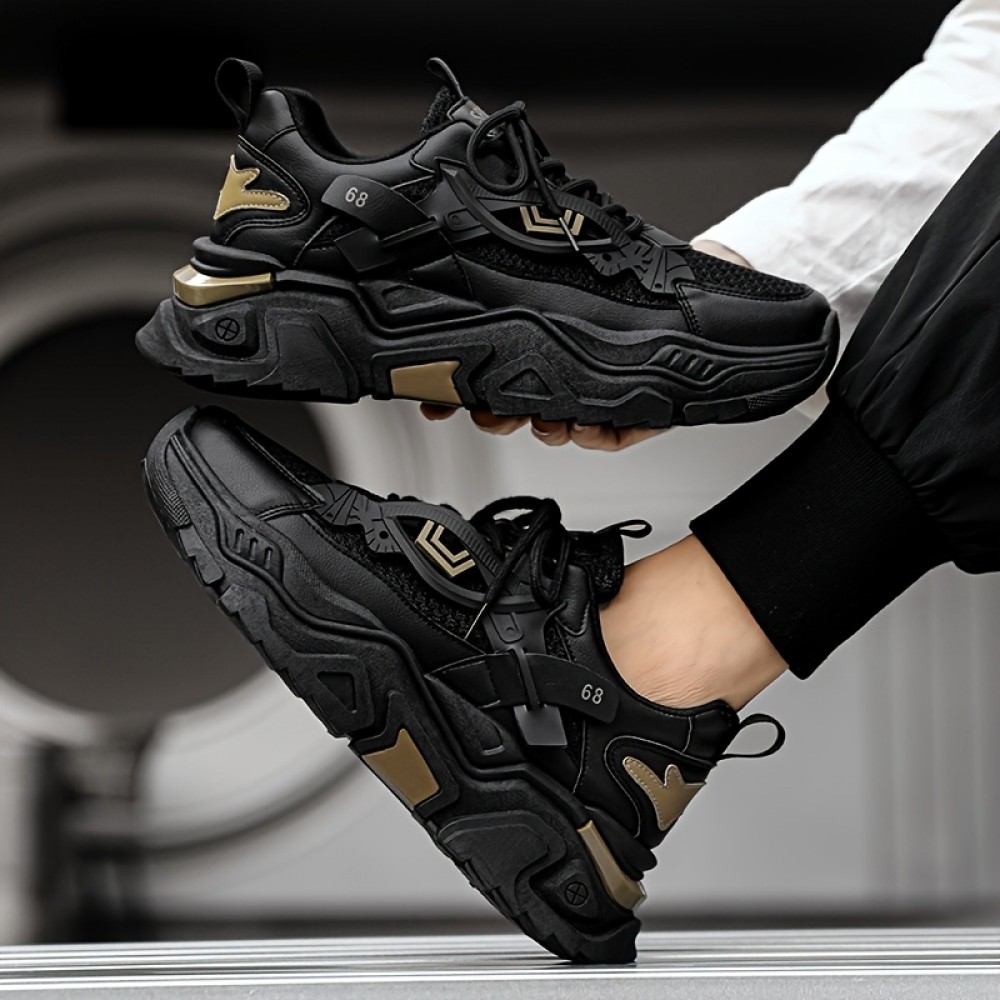 Sapatos de corrida femininos de sola grossa, multifuncionais, com parte superior em malha respirável e sola de PU/rubro durável, sapatos esportivos casuais brancos com cadarço, muito adequados para uso casual, vestuário esportivo e sapatos de corrida vers
