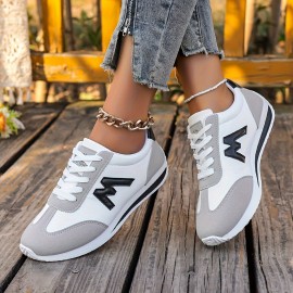 Tenis Femininos Leves e Casuais - Branco com Detalhes em Preto/Vermelho/Amarelo/Azul Marinho, Sola EVA para Conforto Acolchoado, Design Listrado & Franjas, Parte Superior de Tecido Sintético e Forro Respirável, Cadarço Mid-Top para Todas as Estações, Calç