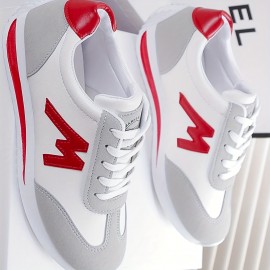 Sapatos femininos Primavera Novo Vermelho Casual Versátil Sapatos Forrest Gump Respiráveis ​​para Corrida Esportiva Sapatos Modernos