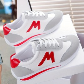 Sapatos femininos Primavera Novo Vermelho Casual Versátil Sapatos Forrest Gump Respiráveis ​​para Corrida Esportiva Sapatos Modernos