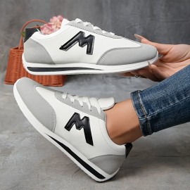 Sapatos de desporto vintage para senhora - Sapatos leves de cano baixo com atacadores, com design acolchoado, parte superior de cobertura sintética e sola de EVA, conforto para todas as estações para uso casual e formal, sapatos de desporto para senhora, 