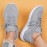 Sneakers Femininos de Cano Baixo com Cadarço | Tecido de Malha Respirável | Leves e Confortáveis para Todas as Estações | Sola de Borracha Durável | Design Elegante Cinza Sem Cadarço com Palmilha EVA | Ideais para Corrida e Uso Casual