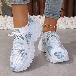 Tenis Femininos Antiderrapantes - Sapatilhas Leves para Academia com Palmilha EVA Acolchoada, Design de Cano Baixo e Cadarço, Solado de Borracha Antiderrapante - Sapatos para Corrida, Treino e Uso Diário em Todas as Estações - Cores Branco/Pastel