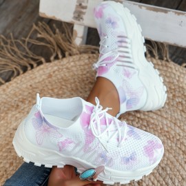 Tenis Femininos Antiderrapantes - Sapatilhas Leves para Academia com Palmilha EVA Acolchoada, Design de Cano Baixo e Cadarço, Solado de Borracha Antiderrapante - Sapatos para Corrida, Treino e Uso Diário em Todas as Estações - Cores Branco/Pastel