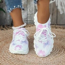 Tenis Femininos Antiderrapantes - Sapatilhas Leves para Academia com Palmilha EVA Acolchoada, Design de Cano Baixo e Cadarço, Solado de Borracha Antiderrapante - Sapatos para Corrida, Treino e Uso Diário em Todas as Estações - Cores Branco/Pastel
