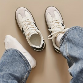 Tenis Femininos Brancos Casuais de Moda, Cano Baixo Retro, Tecido Respirável e Forro Interno Macio, Sola Leve em TPR, Antiderrapante e Duráveis para Caminhada ou Esporte - Calçado Confortável para Todas as Estações