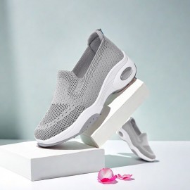 Sapatos de caminhada femininos, meias, sapatos esportivos, mangas deslizantes, sapatos de treino de malha respirável, sapatos esportivos femininos confortáveis e casuais com amortecimento de ar, sapatos de corrida, sapatos de malha