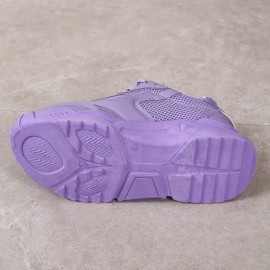 Tênis Minimalista Respirável de Sola Macia para Mulheres, Cor Sólida, Versátil, Amarração, Sapatos Diários de Cano Baixo
