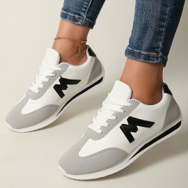 Tenis Casual Leves Femininos, Branco com Detalhes em Preto, Vermelho, Amarelo e Azul Marinho, Sola EVA, Design de Cano Baixo, Adequado para Todas as Estações