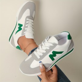 Tenis Casual Leves Femininos, Branco com Detalhes em Preto, Vermelho, Amarelo e Azul Marinho, Sola EVA, Design de Cano Baixo, Adequado para Todas as Estações