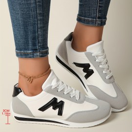 Tenis Casual Leves Femininos, Branco com Detalhes em Preto, Vermelho, Amarelo e Azul Marinho, Sola EVA, Design de Cano Baixo, Adequado para Todas as Estações
