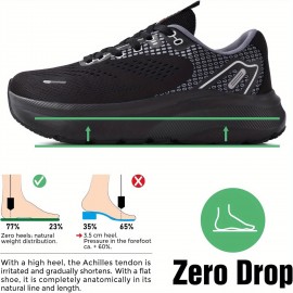 Sapatos com Caixa de Dedo Larga para Mulheres, Tênis Atléticos de Plataforma Zero Drop e Sapatos de Corrida Largos