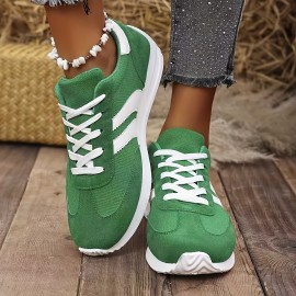 Tenis Casuais Femininos Elegantes e Confortáveis, Tenis Listrados Antiderrapantes com Cadarço Leve e Sola Macia para Todas as Estações, Adequados para Viagens e Lazer em Férias, Tênis Casuais da Moda Masculina e Feminina
