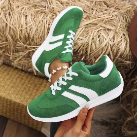 Tenis Casuais Femininos Elegantes e Confortáveis, Tenis Listrados Antiderrapantes com Cadarço Leve e Sola Macia para Todas as Estações, Adequados para Viagens e Lazer em Férias, Tênis Casuais da Moda Masculina e Feminina