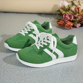 Tenis Casuais Femininos Elegantes e Confortáveis, Tenis Listrados Antiderrapantes com Cadarço Leve e Sola Macia para Todas as Estações, Adequados para Viagens e Lazer em Férias, Tênis Casuais da Moda Masculina e Feminina