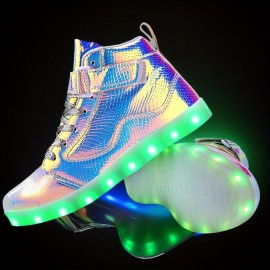 Sapatos de dança com luzes LED para mulheres e homens, com atacadores, ideais para casais. Tênis unissexo luminosos e brilhantes, perfeitos para treinamento. Sapatos para mulheres.