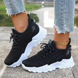 Tenis de Corrida Respiráveis para Mulheres - Sapatilhas Leves de Cano Baixo com Solado Macio em PVC Acolchoado, Conforto para Todas as Estações para Ginásio, Caminhada e Uso Diário - Branco, Sapatos Esportivos, Design Elegante, Palmilha Confortável