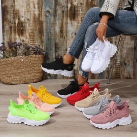 Verão Nova Chegada Mulheres Tênis de Corrida de Malha para Todas as Estações - Ultra-Breathable Leve Low-Top com Sola de Conforto Macio | Tênis de Verão para Exterior Lavável à Mão