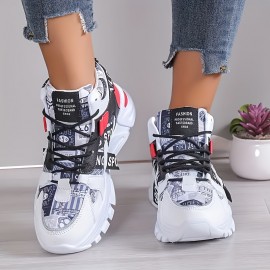 Tenis Cano Alto Masculino e Feminino - Cores Branco e Vermelho, Parte Superior em Tecido Sintético Respirável, Solado Leve com Amortecimento EVA - Para Academia, Streetwear e Festas - Unissex para Corrida e Treinos - Fechamento de Cadarço