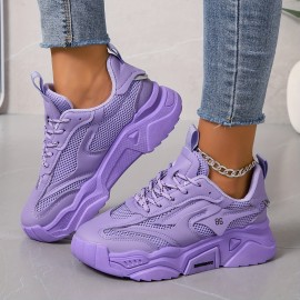 Tenis Femininos Lavanda - Cano Baixo com Cadarço, Sola TPR Acolchoada e Forro de Tecido - Conforto para o Dia Todo, Escritório ou Eventos Formais - Design Antiderrapante e Fácil de Limpar - Sapatos Casuais, Calçados Modernos, Respiráveis