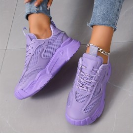 Tenis Femininos Lavanda - Cano Baixo com Cadarço, Sola TPR Acolchoada e Forro de Tecido - Conforto para o Dia Todo, Escritório ou Eventos Formais - Design Antiderrapante e Fácil de Limpar - Sapatos Casuais, Calçados Modernos, Respiráveis
