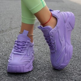 Tenis Femininos Lavanda - Cano Baixo com Cadarço, Sola TPR Acolchoada e Forro de Tecido - Conforto para o Dia Todo, Escritório ou Eventos Formais - Design Antiderrapante e Fácil de Limpar - Sapatos Casuais, Calçados Modernos, Respiráveis