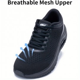 Sapatos de caixa de dedo largo confortáveis e casuais para mulheres, sapatos desportivos de ténis casuais, sapatos de caminhada para exercício de fitness