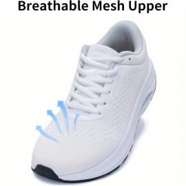 Sapatos de caixa de dedo largo confortáveis e casuais para mulheres, sapatos desportivos de ténis casuais, sapatos de caminhada para exercício de fitness
