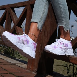 Sapatilhas casuais de moda feminina, estampado de borboletas fofas, várias opções de cores, combinação perfeita para o verão