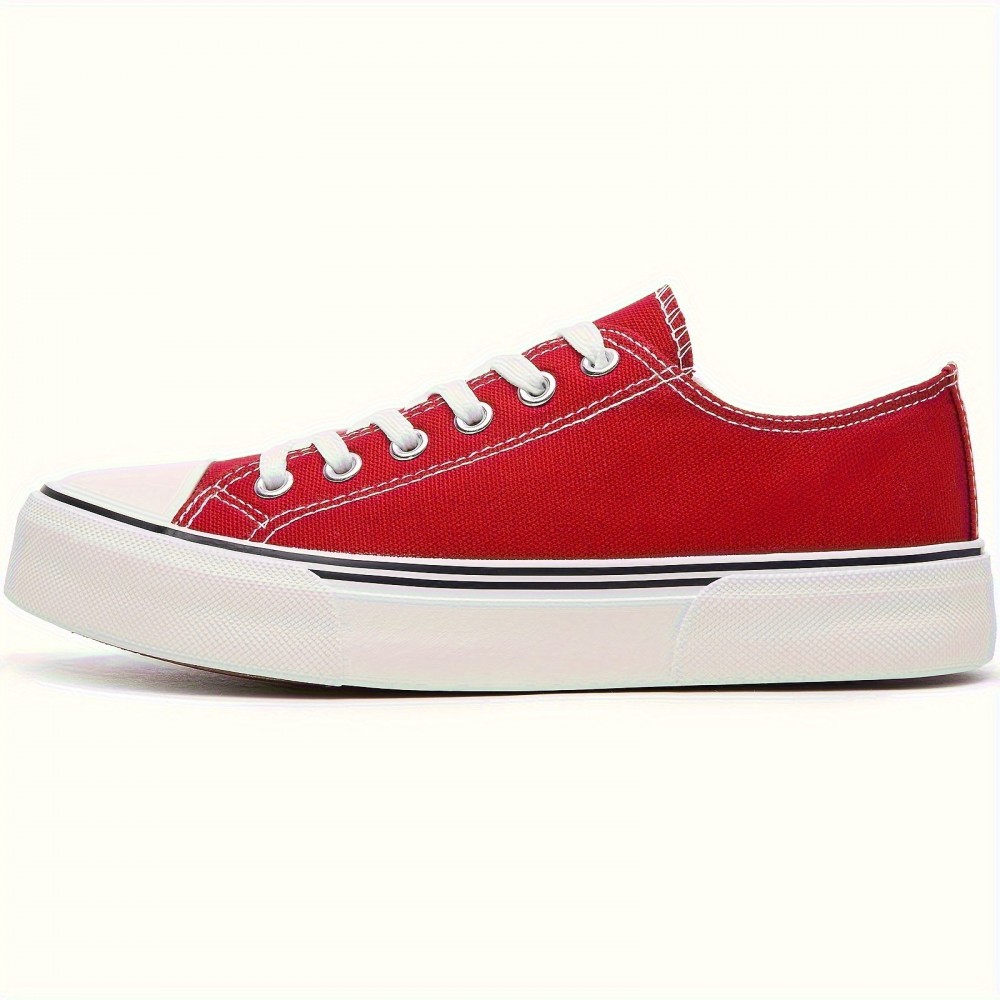 Sapatos desportivos casuais de malha respirável - Sola plana leve em borracha/tecido superior e forro interior, design de atacadores branco e verde para todas as estações