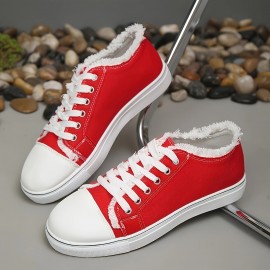 Sapatos desportivos casuais de malha respirável - Sola plana leve em borracha/tecido superior e forro interior, design de atacadores branco e verde para todas as estações