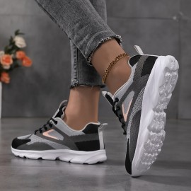 Sneakers Casuais Leves e Respiráveis para Mulheres - Confortáveis com Cano Baixo, Cadarço e Sola de Borracha Durável, Versáteis para Todas as Estações