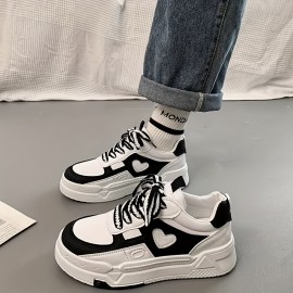 Tenis Casual Feminino 2024 - Cano Médio, Sola de EVA e Borracha Antiderrapante, Fechamento com Cadarço, Branco com Detalhes em Preto para Uso Diário, Ideal para Todas as Estações
