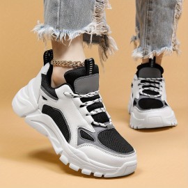 Sneakers Respiráveis com Cadarço para Mulheres - Leves, Casuais, de Cano Baixo com Sola EVA e Forro de Malha