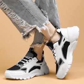 Sneakers Respiráveis com Cadarço para Mulheres - Leves, Casuais, de Cano Baixo com Sola EVA e Forro de Malha