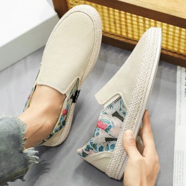 Sapatos de pescador de veludo de malha de palha, sapatos de tabuleiro, sapatos preguiçosos, sapatos de tecido sem cadarço, sapatos masculinos da moda, quatro estações