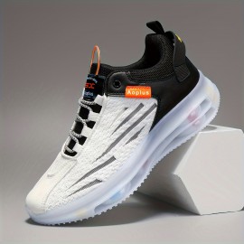 Tenis de Corrida Masculinos com Amortecimento por Almofada de Ar - Parte Superior em Tecido Respirável, Sola de Borracha Durável, Design Baixo e Com Cadarço para Treino ao Ar Livre, Caminhadas, Acampamento - Confortáveis para Todas as Estações