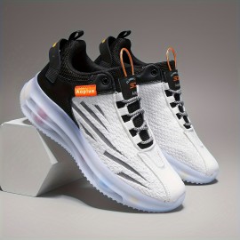 Tenis de Corrida Masculinos com Amortecimento por Almofada de Ar - Parte Superior em Tecido Respirável, Sola de Borracha Durável, Design Baixo e Com Cadarço para Treino ao Ar Livre, Caminhadas, Acampamento - Confortáveis para Todas as Estações
