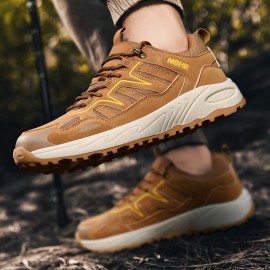 Os novos sapatos de caminhada masculinos, sapatos casuais de exterior com sola espessa, sapatos desportivos anti-deslizamento e resistentes ao desgaste, sapatos de caminhada para idosos e de meia-idade, sapatos de caminhada respiráveis e leves