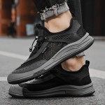 Sapatos desportivos de caminhada para homem de verão, 3D estereoscópicos perfurados respiráveis, sapatos casuais antiderrapantes de um pé para pessoas preguiçosas, leves e confortáveis com sola macia para caminhada de pessoas de meia-idade e idosos.