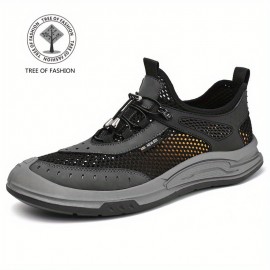Sapatos desportivos de caminhada para homem de verão, 3D estereoscópicos perfurados respiráveis, sapatos casuais antiderrapantes de um pé para pessoas preguiçosas, leves e confortáveis com sola macia para caminhada de pessoas de meia-idade e idosos.