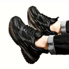 Tenis Masculinos para Todas as Estações - Antiderrapantes e Respiráveis com Malha, Design de Cadarço Baixo para Uso Diário Casual, Tamanhos 38-46, Sola Acolchoada em TPU