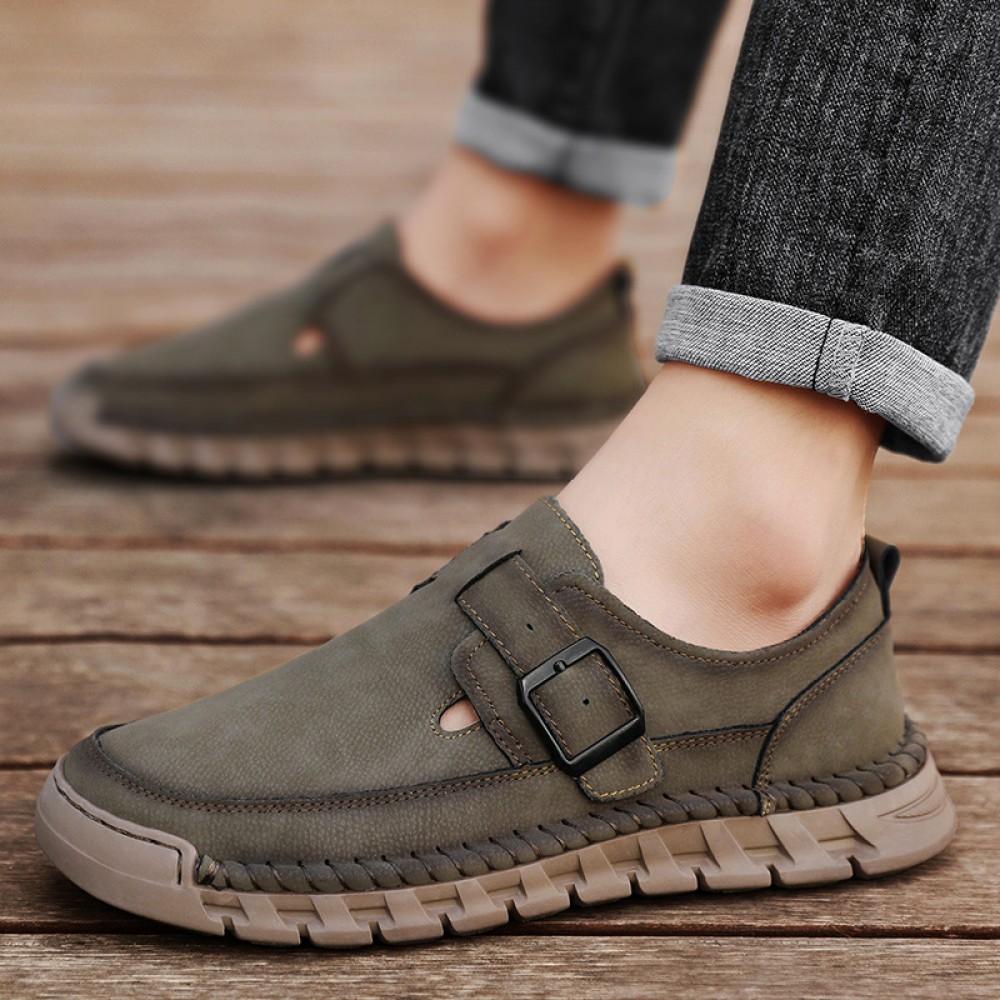 As novas sapatos preguiçosos da estação europeia de, sapatos de pai de tamanho grande para homem, sapatos casuais respiráveis ​​para todas as estações e sapatos de caminhada com sola macia