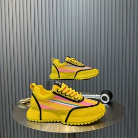 European Station Masculino Novidade Sapatilhas Casuais Leves e Respiráveis - Plataforma Elevada com Detalhes Listrados, Branco/Verde/Vermelho, Cabedal em PU & Solado PVC para Caminhadas ao Ar Livre e Uso Diário