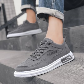 Tênis Esportivos Masculinos de Primavera - Solado Antiderrapante, Design Durável e Resistente ao Desgaste, Cano Baixo em Lona Respirável com Cadarço, Ideal para Looks Casuais e Atividades Leves, Confortáveis, Forro Interno em Tecido