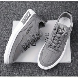 Tênis Esportivos Masculinos de Primavera - Solado Antiderrapante, Design Durável e Resistente ao Desgaste, Cano Baixo em Lona Respirável com Cadarço, Ideal para Looks Casuais e Atividades Leves, Confortáveis, Forro Interno em Tecido