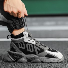 Novos sapatos de pai de cano alto de coco, sapatos desportivos respiráveis para homem com sola grossa e aumento de altura, estilo Ins, sapatos modernos e versáteis, sapatos modernos essenciais para as ruas principais.