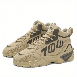 Novos sapatos de pai de cano alto de coco, sapatos desportivos respiráveis para homem com sola grossa e aumento de altura, estilo Ins, sapatos modernos e versáteis, sapatos modernos essenciais para as ruas principais.