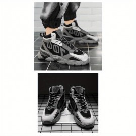 Novos sapatos de pai de cano alto de coco, sapatos desportivos respiráveis para homem com sola grossa e aumento de altura, estilo Ins, sapatos modernos e versáteis, sapatos modernos essenciais para as ruas principais.