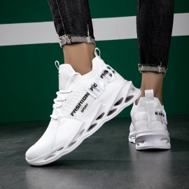 Sapatos masculinos casuais com estampado de letras, leves e respiráveis, ideais para corrida ao ar livre, em todas as estações.